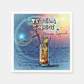 Serviette En Papier Cocktail Tequila Sunrise (#7 /12 Ensemble de recet (Devant)