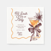 Serviette En Papier Cocktail Till Death Bow Halloween Enterrement de V (Devant)