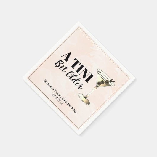 Serviette En Papier Cocktail Tini Bit Ancien Martini (Coin)