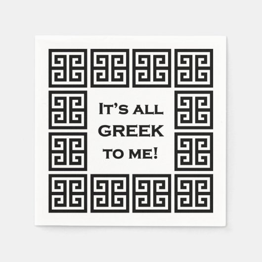 Serviette En Papier Cocktail "Tout est grec pour moi" (Devant)