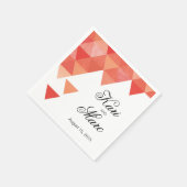 Serviette En Papier Cocktail Triangles géométriques | corail (Coin)