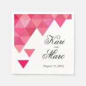 Serviette En Papier Cocktail Triangles géométriques | fuschia (Devant)