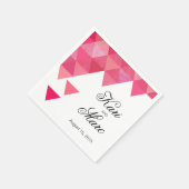 Serviette En Papier Cocktail Triangles géométriques | fuschia (Coin)