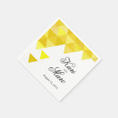 Serviette En Papier Cocktail Triangles géométriques | Jaune dorée (Coin)