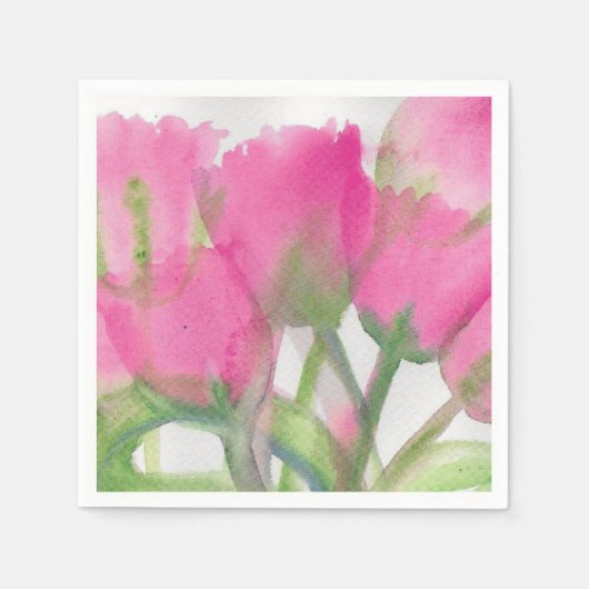 Serviette En Papier Cocktail Tulip rose Napkin (Devant)