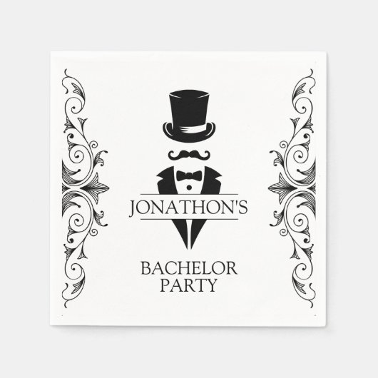 Serviette En Papier Cocktail Tuxedo Bachelor Party (Devant)