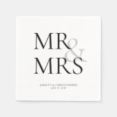 Serviette En Papier Cocktail typographique minimal MR&MRS (Devant)