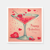 Serviette En Papier Cocktail Valentine Martini du milieu du siècle (Devant)