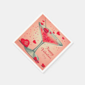 Serviette En Papier Cocktail Valentine Martini du milieu du siècle (Coin)
