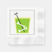 Serviette En Papier Cocktail vert Halloween Papier en verre Napkin (Devant)