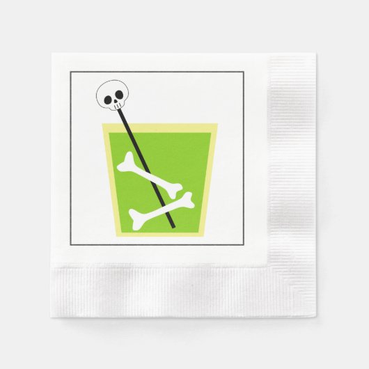 Serviette En Papier Cocktail vert Halloween Papier en verre Napkin (Devant)