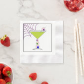 Serviette En Papier Cocktail vert Halloween Papier en verre Napkin (En situation)