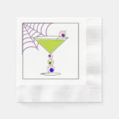 Serviette En Papier Cocktail vert Halloween Papier en verre Napkin (Devant)