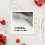 Serviette En Papier Cocktails Abstraits modernes et soirée Conversatio (En situation)