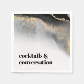 Serviette En Papier Cocktails Abstraits modernes et soirée Conversatio (Devant)