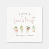 Serviette En Papier Cocktails Aquarelle Enterrement Personnalisé (Devant)