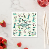 Serviette En Papier Cocktails atomiques rétro (En situation)