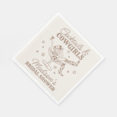 Serviette En Papier Cocktails Beige et Cowgirls Fête de Mariage Rodéo (Coin)