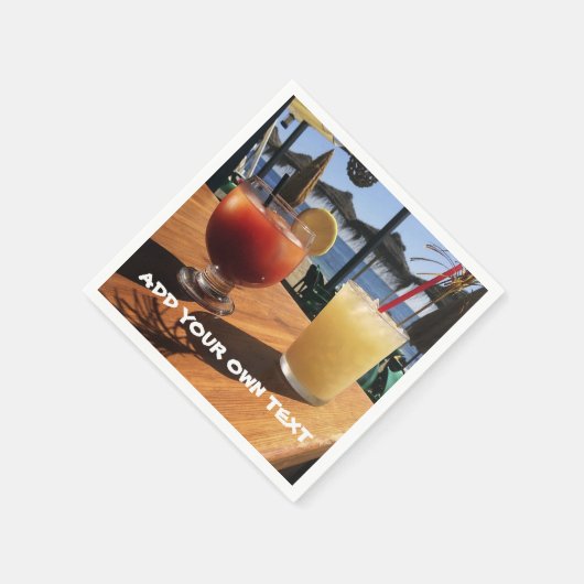 Serviette En Papier Cocktails by the Sea Custom Text (Coin)