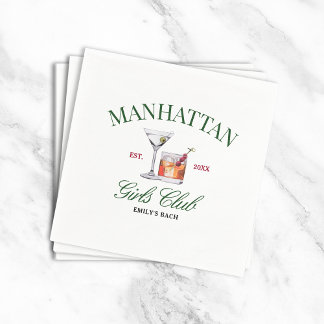 Serviette En Papier Cocktails Classy Green & Red Girl's Club