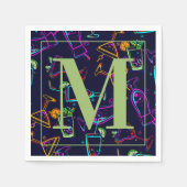 Serviette En Papier Cocktails d'alcool mélangé moderne Happy Hour Mono (Devant)