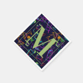 Serviette En Papier Cocktails d'alcool mélangé moderne Happy Hour Mono (Coin)