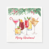 Serviette En Papier Cocktails de Noël Fête de Noël (Devant)