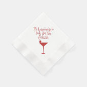 Serviette En Papier Cocktails de Noël Retro les années 50 Style Holly  (Coin)