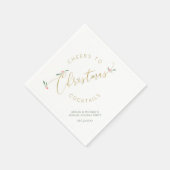 Serviette En Papier Cocktails de Noël Typographie festive (Coin)