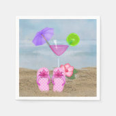 Serviette En Papier cocktails d'été dans le sable (Devant)