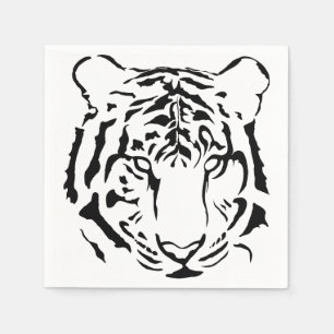 Serviette En Papier Cocktails en Tigre noir et blanc serviettes
