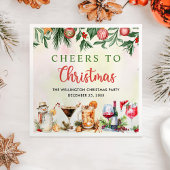 Serviette En Papier Cocktails Festive Boissons Fête de Noël