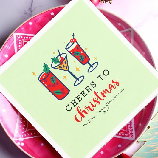 Serviette En Papier Cocktails Festive Soirée de Noël