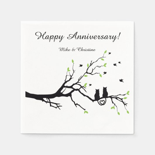 Serviette En Papier Cocktails mariages et Anniversaires serviettes (Devant)