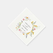 Serviette En Papier Cocktails Mariages fleur sauvage (Coin)
