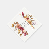 Serviette En Papier Cocktails Mariages fleuris automnaux (Coin)