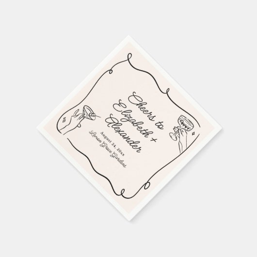 Serviette En Papier Cocktails Quirky & Whimsical Mariage (Coin)
