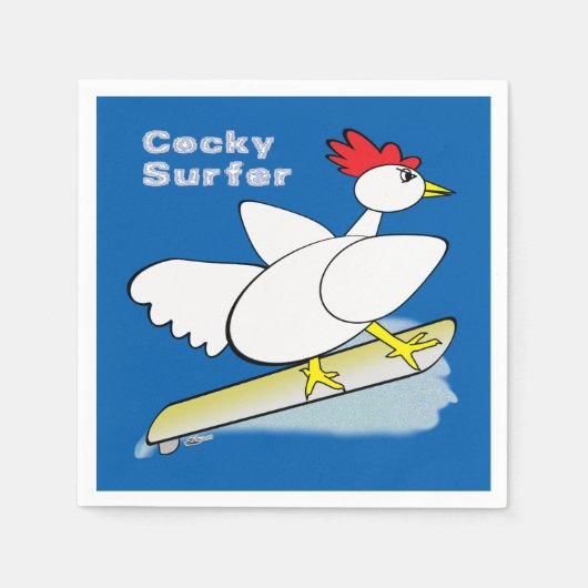 Serviette En Papier Cocky Surfer (Devant)