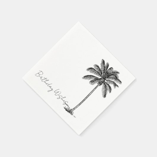 Serviette En Papier Cocotier Palm Tree Plage tropicale Minimale Annive (Coin)