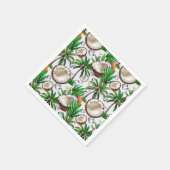 Serviette En Papier Cocotier Palm Tree Tropical Motif Design (Coin)