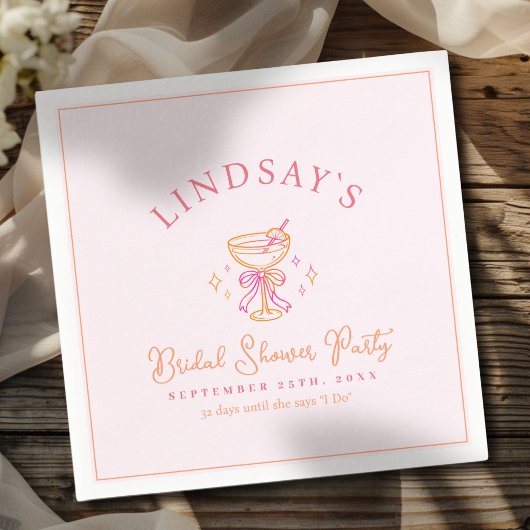 Serviette En Papier Coctail Bridal Shower