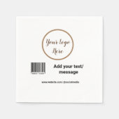 Serviette En Papier code barre personnalisé simple ajouter votre site  (Devant)