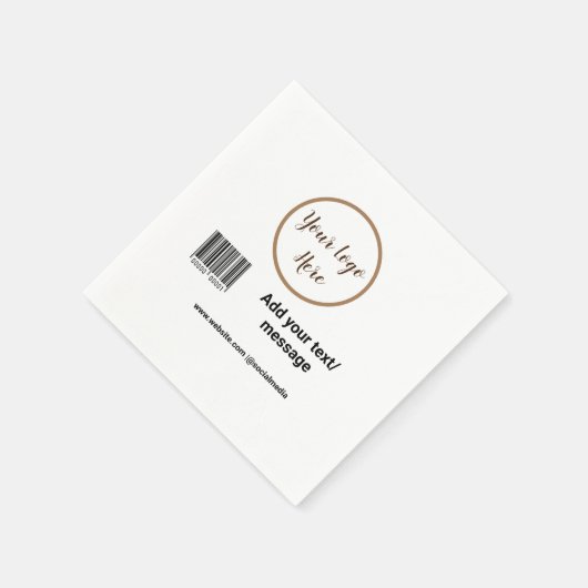 Serviette En Papier code barre personnalisé simple ajouter votre site  (Coin)