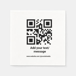 Serviette En Papier code barre personnalisé simple ajouter votre site