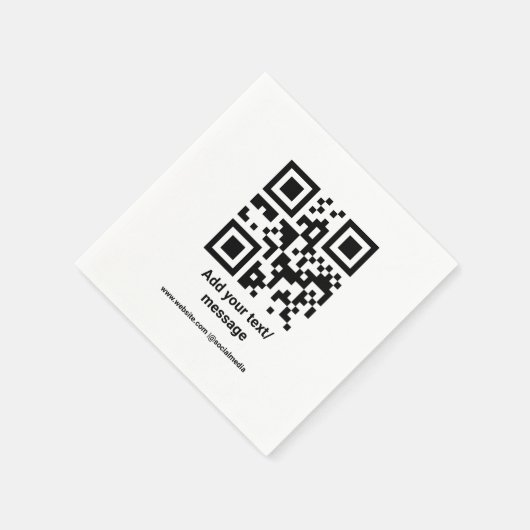 Serviette En Papier code barre personnalisé simple ajouter votre site  (Coin)