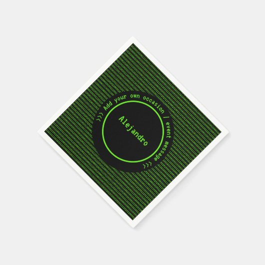 Serviette En Papier Code machine binaire vert - Informaticiens (Coin)