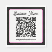 Serviette En Papier Code QR avec écriture cursive script (Devant)