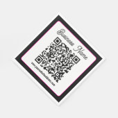 Serviette En Papier Code QR avec écriture cursive script (Coin)