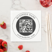 Serviette En Papier Code QR avec nom d'entreprise modifiable (En situation)