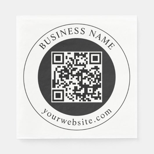 Serviette En Papier Code QR avec nom d'entreprise modifiable (Devant)